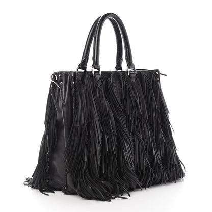 Prada Nappa Fringe Tote Black 2 of 7