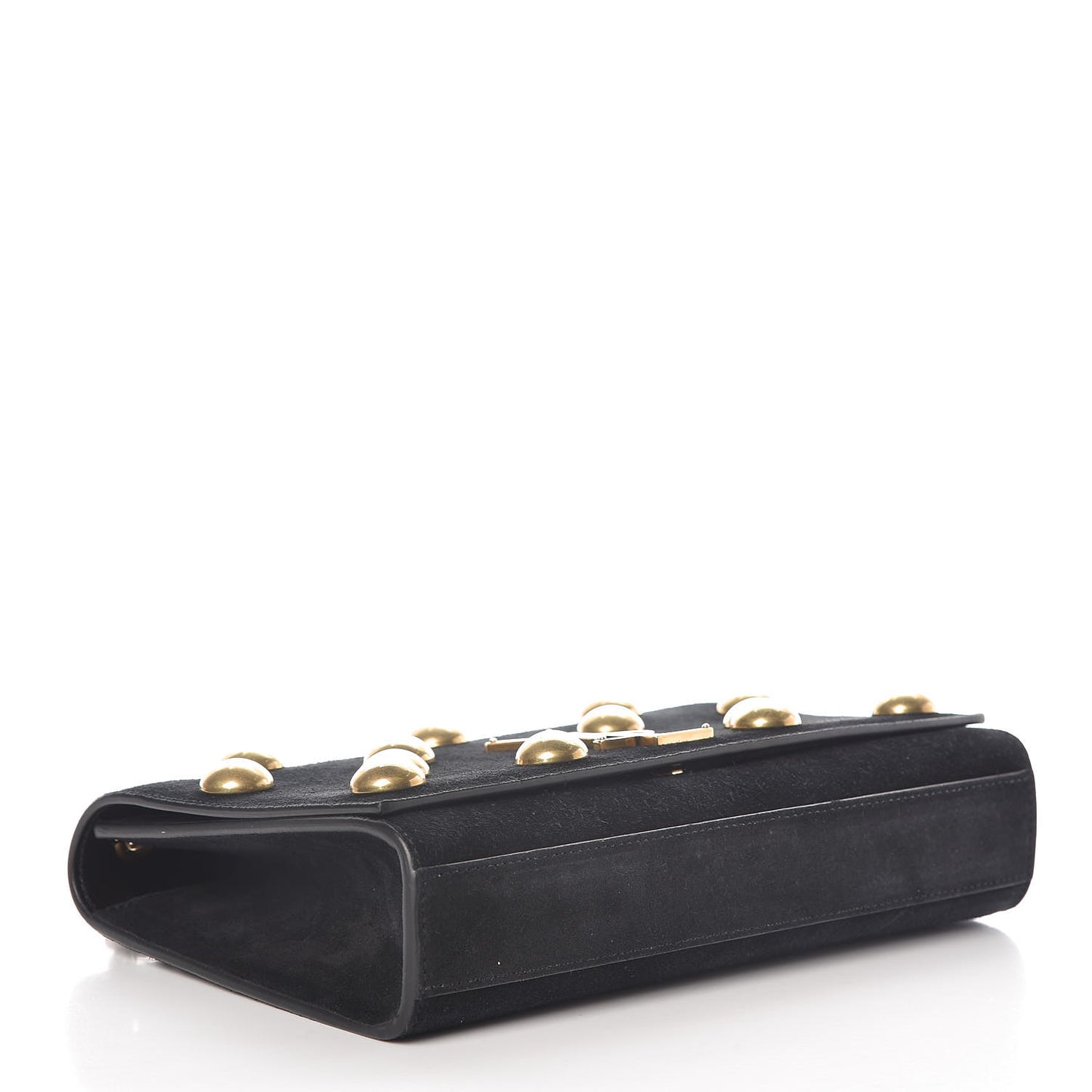 Suede Studded Medium Classic Monogram Kate Satchel Black