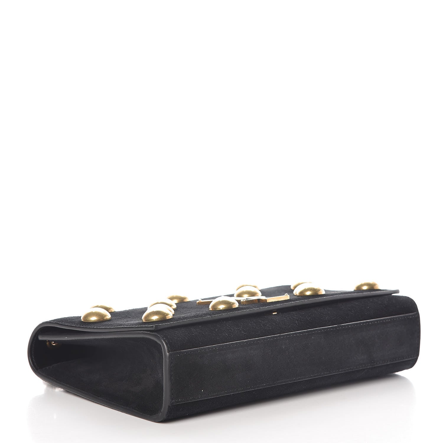 Saint Laurent Suede Studded Medium Classic Monogram Kate Satchel Black 4 of 9
