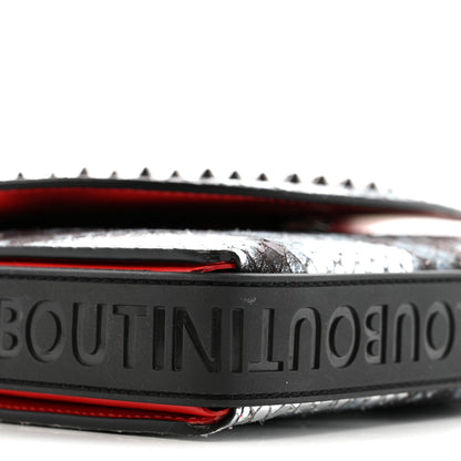 Christian Louboutin Metallic Snakeskin Spiked Explorafunk Wallet On Strap Gunmetal Black Multicolor 9 of 12