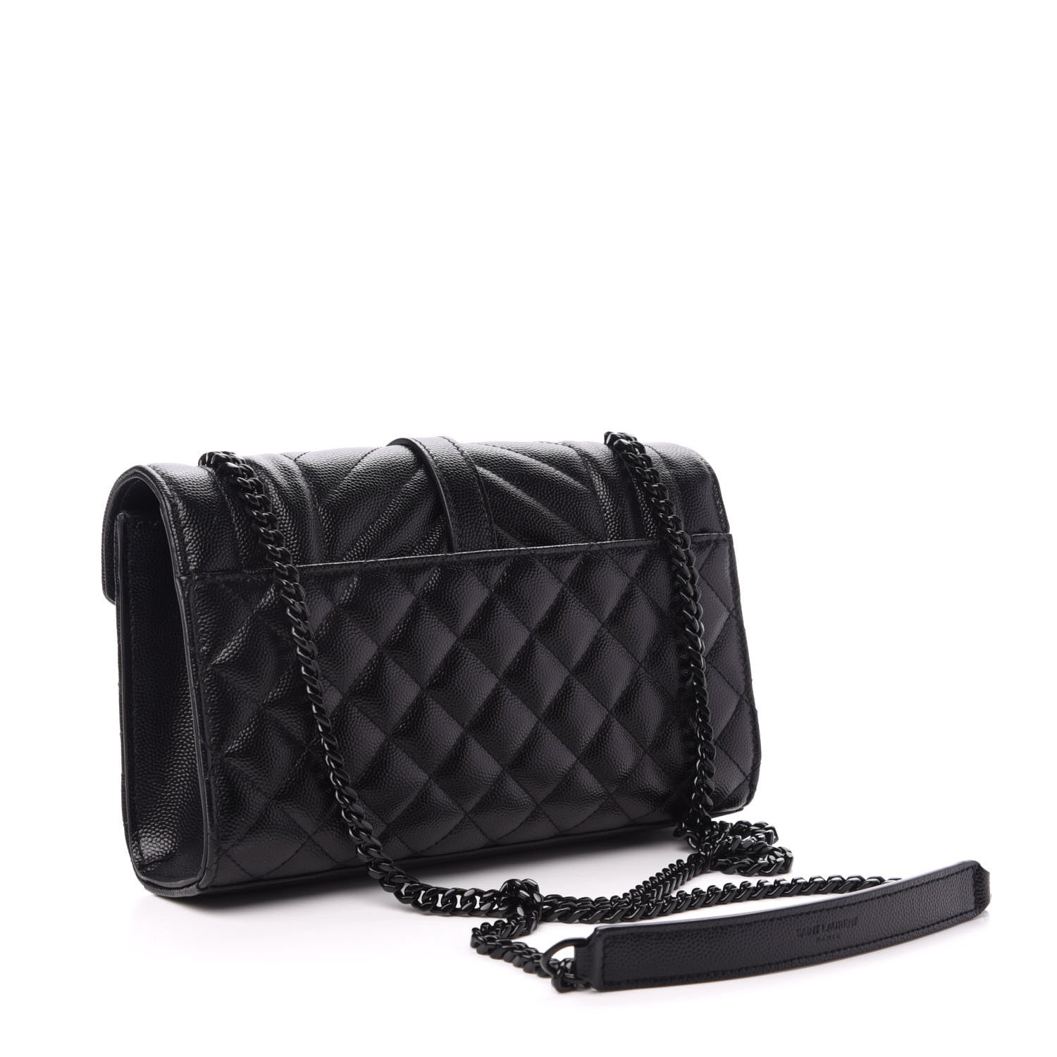 Saint Laurent Grain De Poudre Textured Mixed Matelasse Triquilt Small Monogram Satchel Black 3 of 10