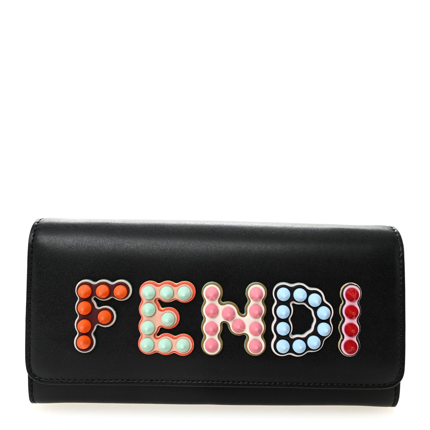 Vitello Liberty Fun Fair Studded Continental Wallet On Chain Black Multicolor
