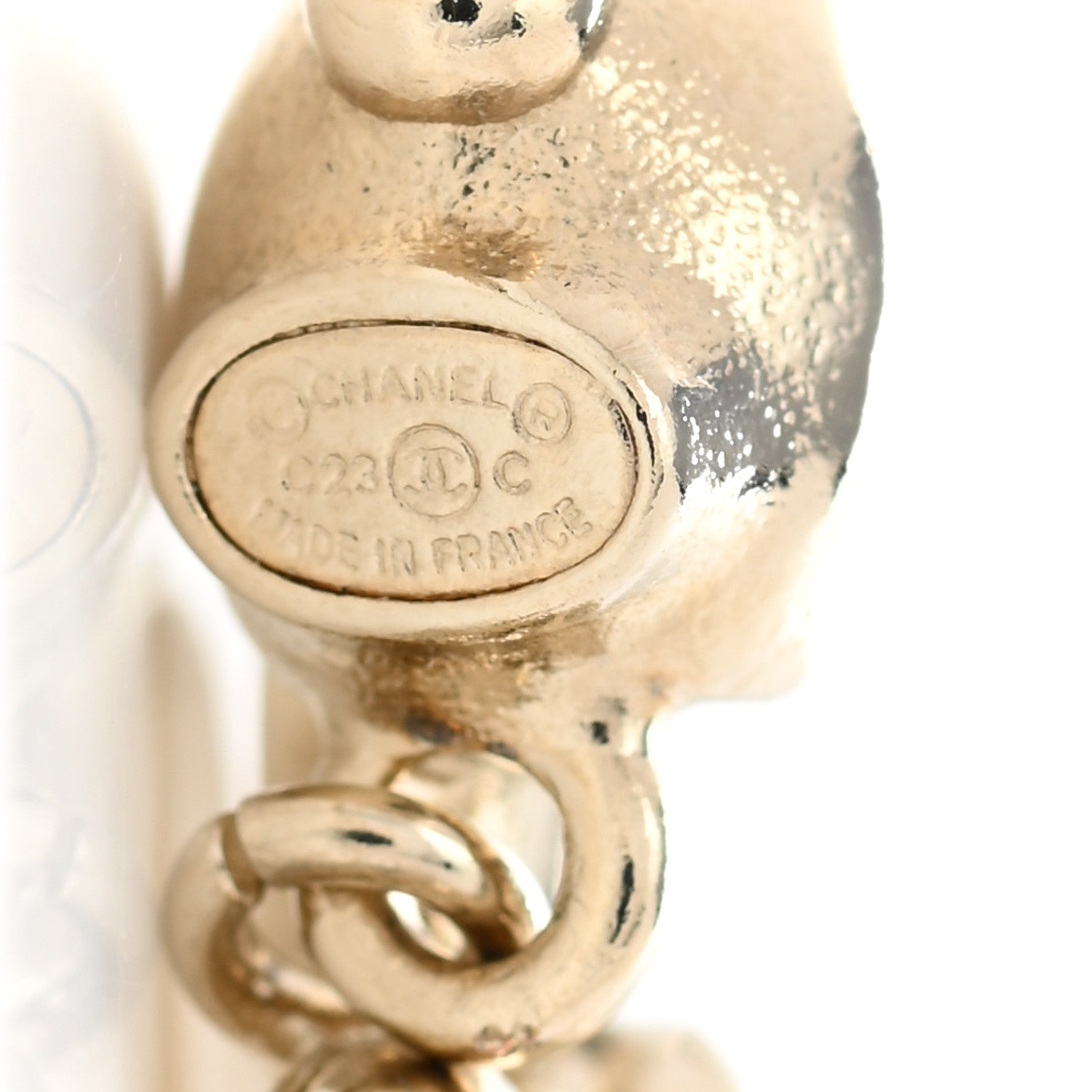 Chanel Metal Crystal CC Heart Drop Earrings Gold 3 of 5