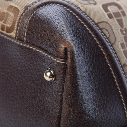 Gucci Horsebit Canvas Large Treasure Boston Tote Dark Brown 16 of 24