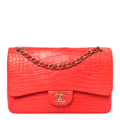 Chanel Alligator Jumbo Double Flap Red 1 of 11