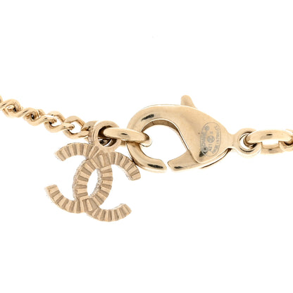 Chanel Metal Crystal CC Necklace Pink Gold 4 of 4