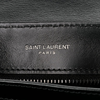 Saint Laurent Calfskin Y Quilted Monogram Monochrome Toy Loulou Crossbody Bag Black 6 of 12