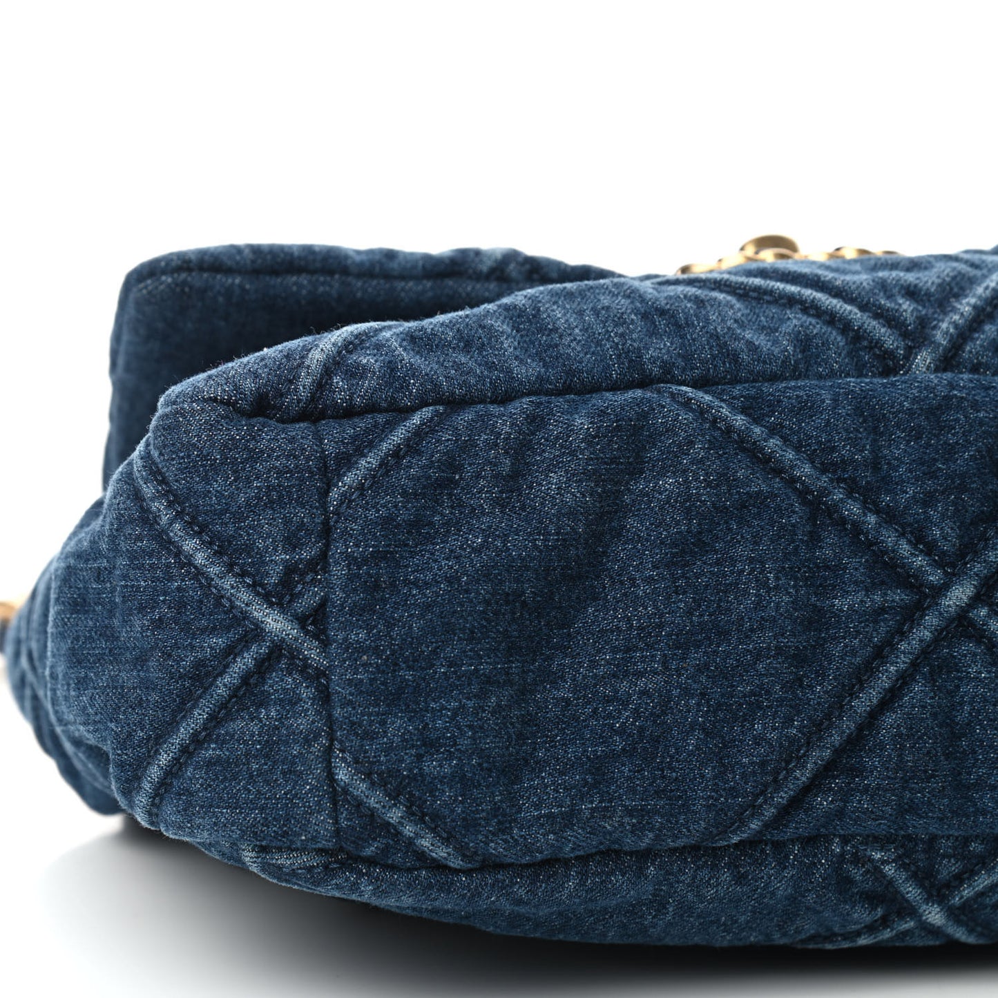 Denim Quilted Medium Chanel 19 Flap Blue