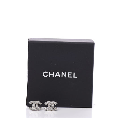 Chanel Crystal CC Earrings Silver 4 of 4