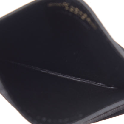 Saint Laurent Grain De Poudre Matelasse Chevron Monogram Credit Card Case Black 5 of 8