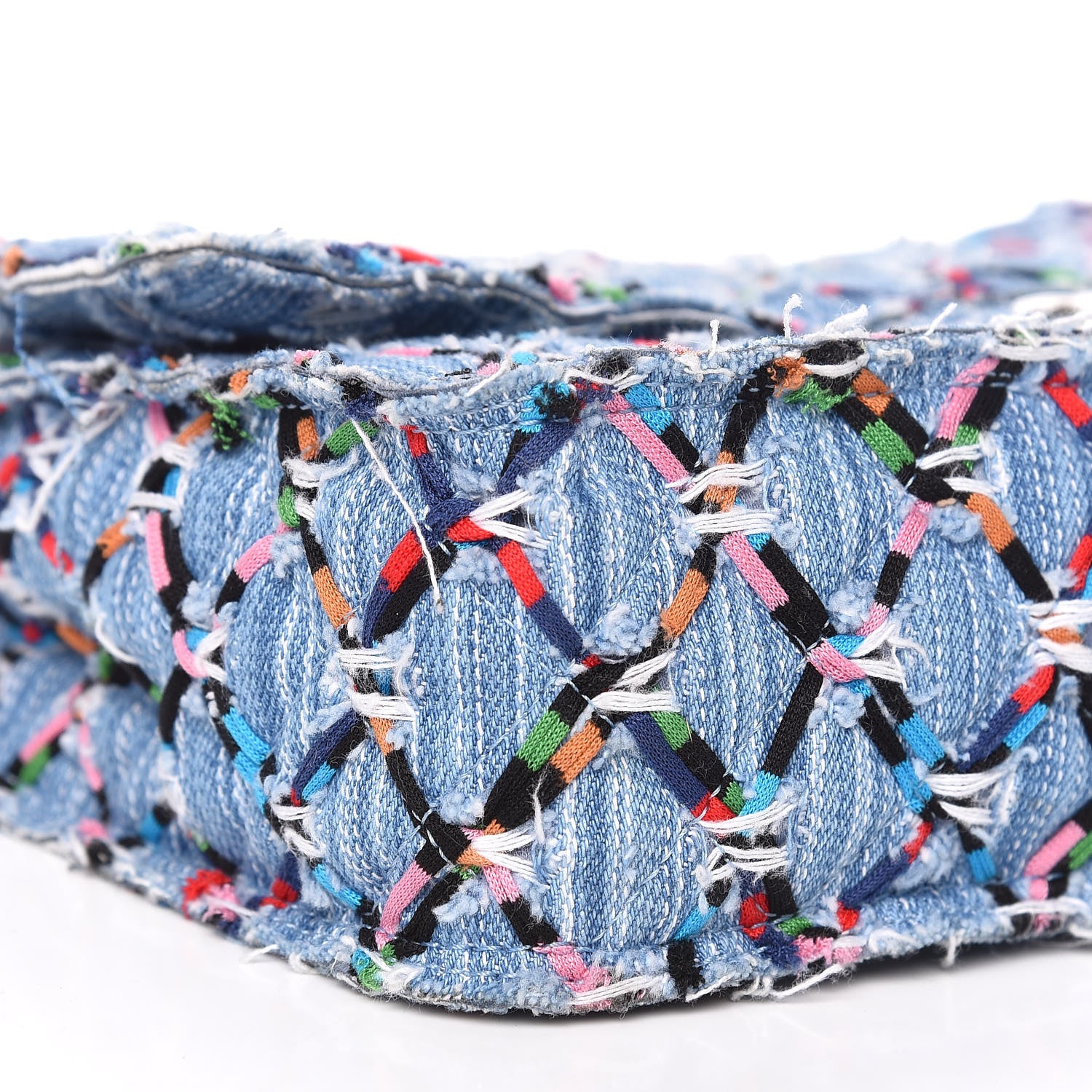 Chanel Woven Denim Medium Flap Multicolor 6 of 11