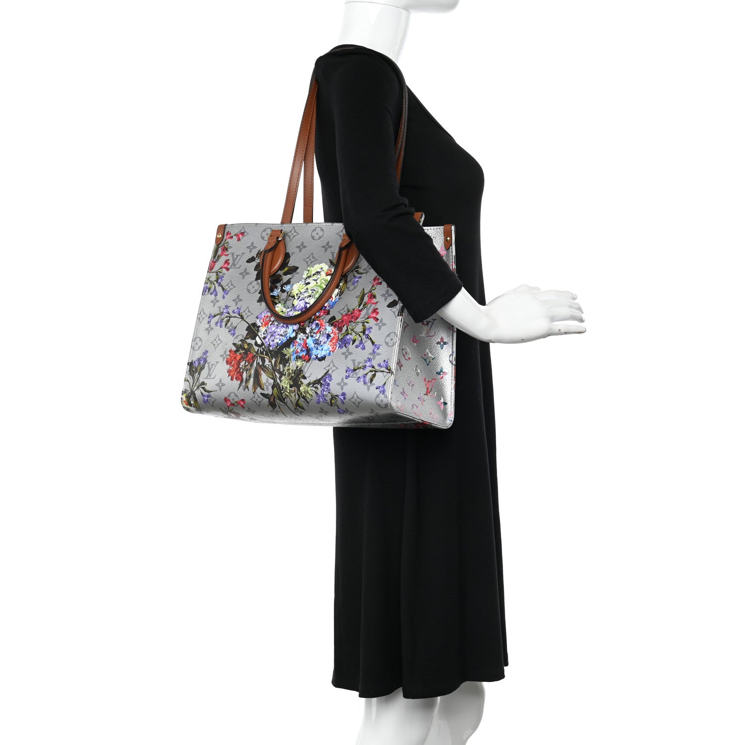 Louis Vuitton Metallic Monogram LV Garden OnTheGo MM Silver 2 of 10