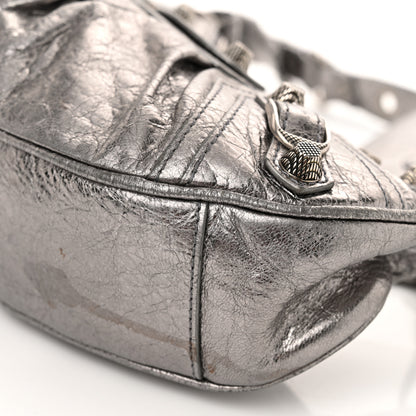 Balenciaga Metallic Agneau Arena Le Cagole Shoulder Bag XS Silver 10 of 12