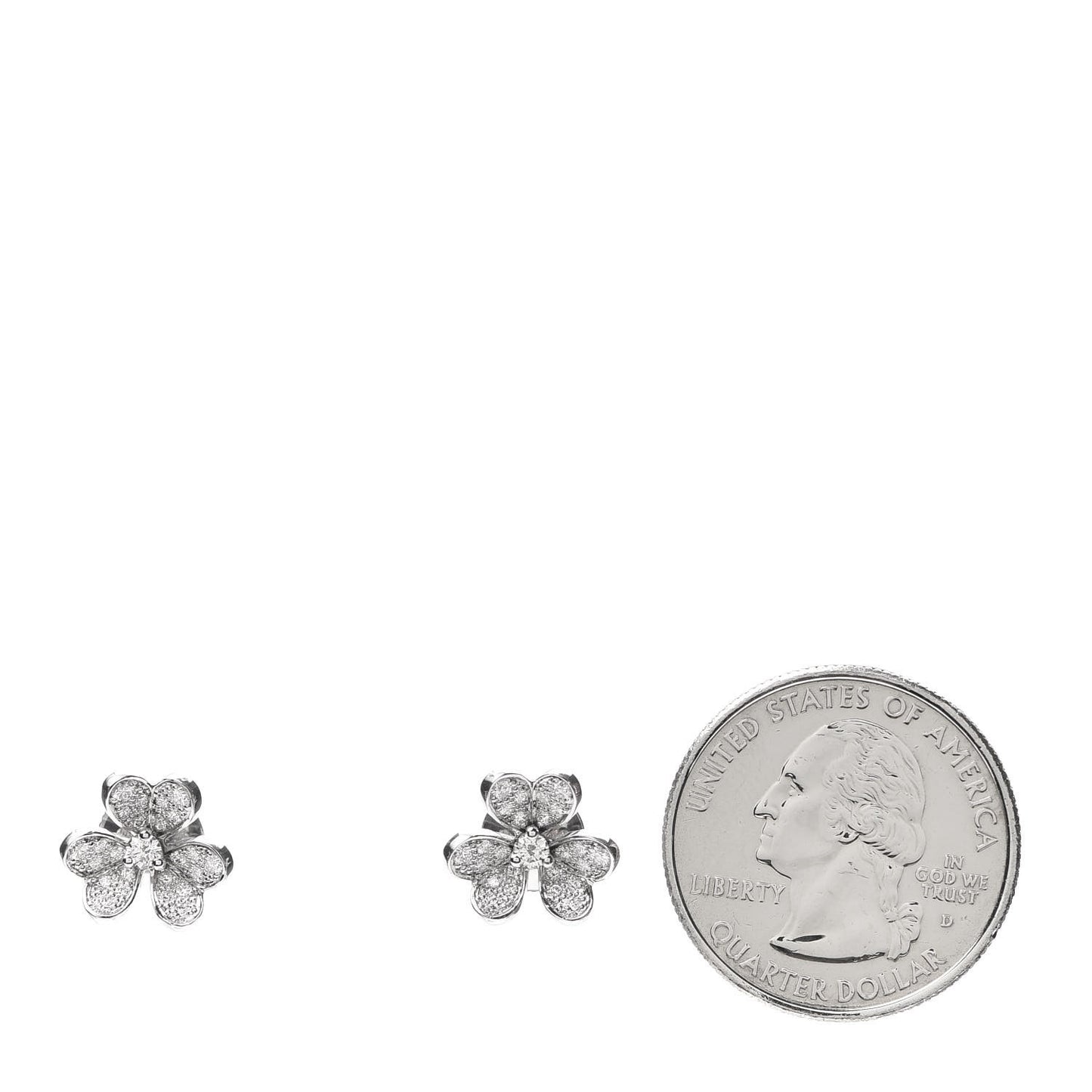 18K White Gold Diamond Mini Frivole Pave Earrings