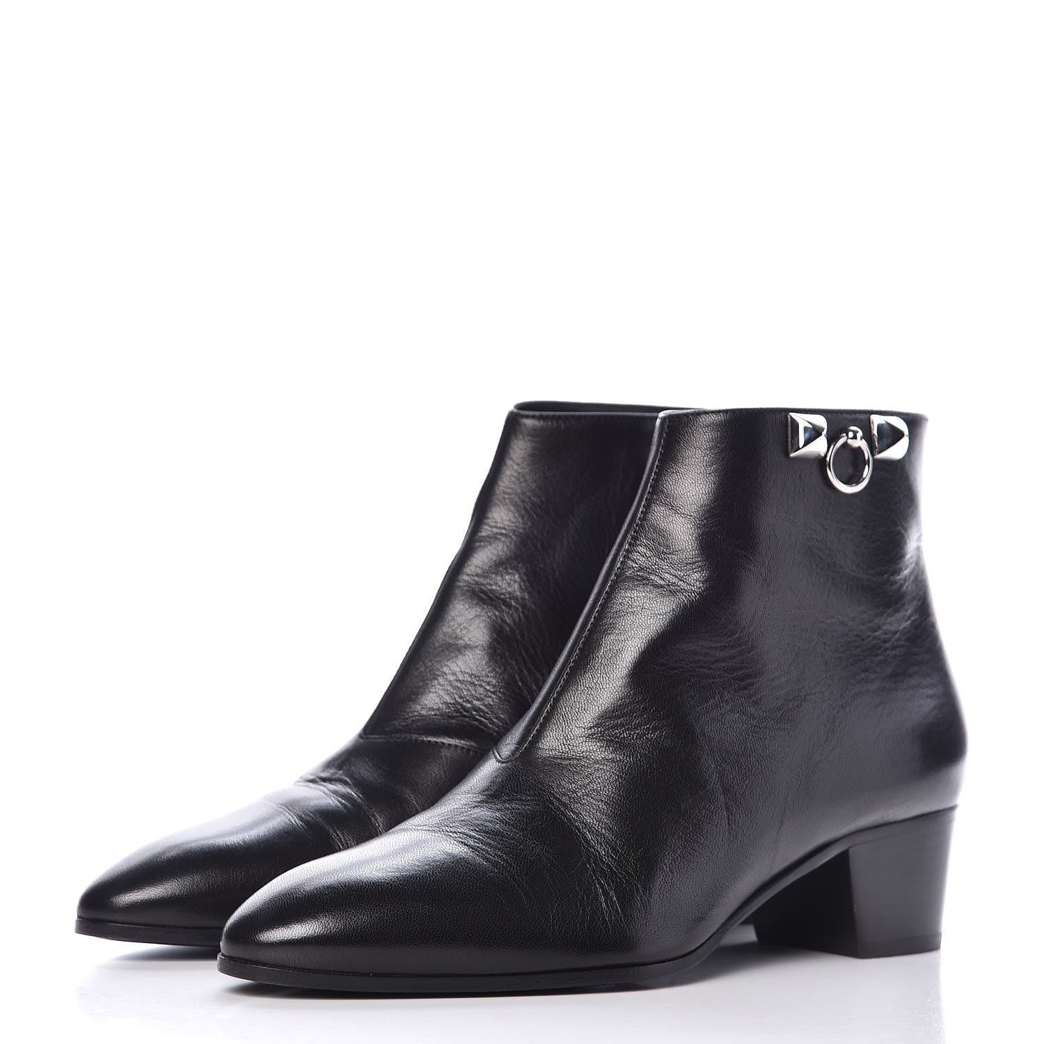 Hermes Goatskin Sixtine Ankle Boots 39 Black 3 of 10