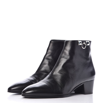 Hermes Goatskin Sixtine Ankle Boots 39 Black 3 of 10