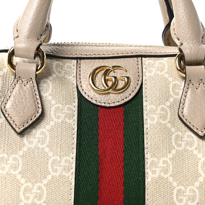 Gucci GG Supreme Monogram Textured Dollar Calfskin Web Super Mini Ophidia Top Handle Bowler Bag Beige Mystic White Oatmeal 7 of 9