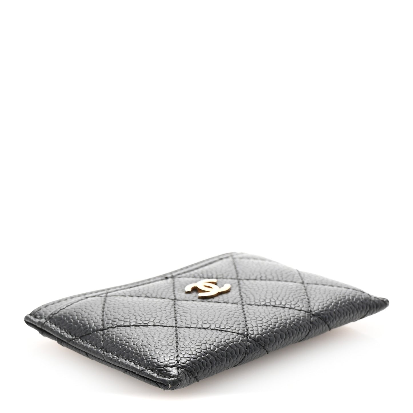 Caviar Quilted Card Holder Black
