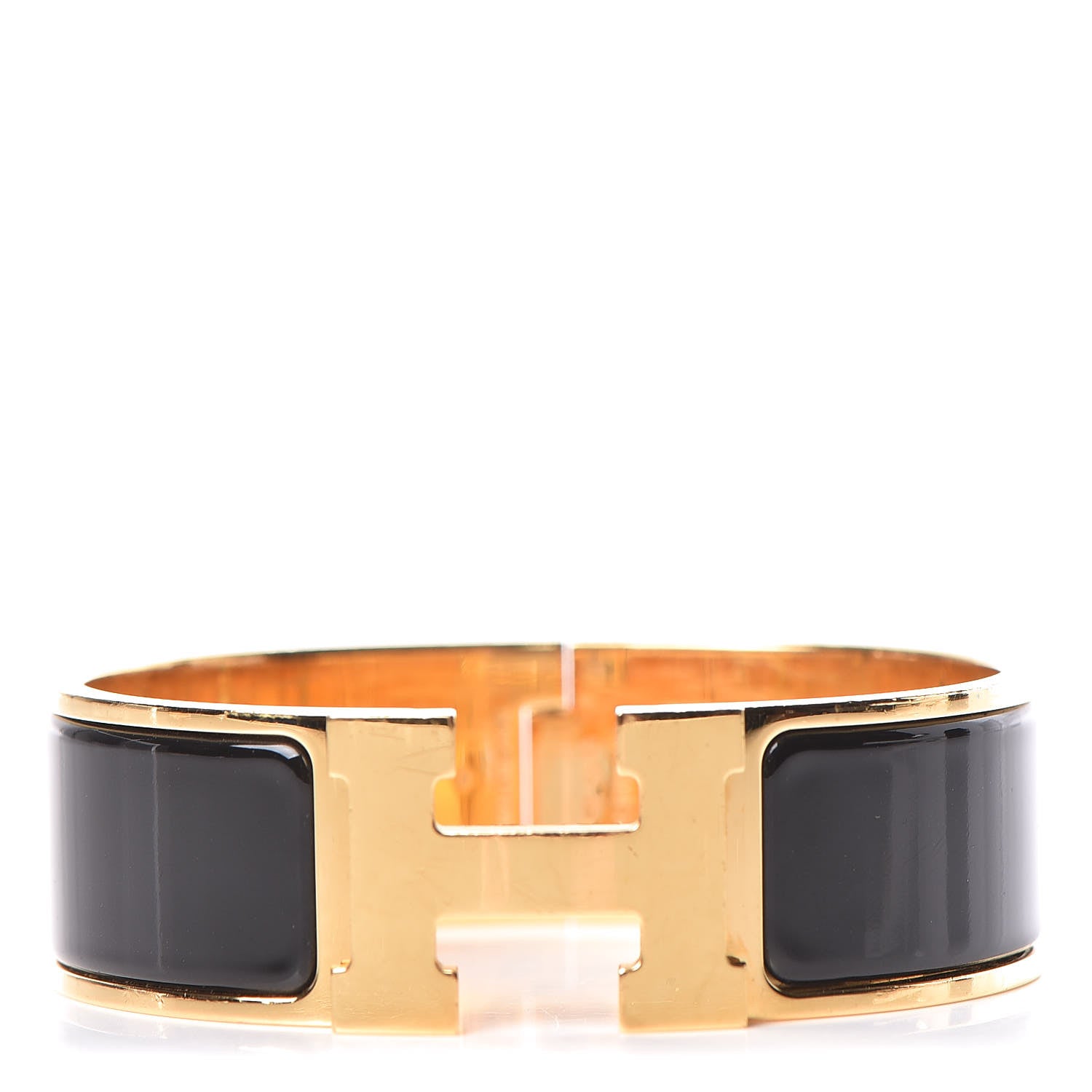 Hermes Enamel Wide Clic Clac H Bracelet GM Black 1 of 6