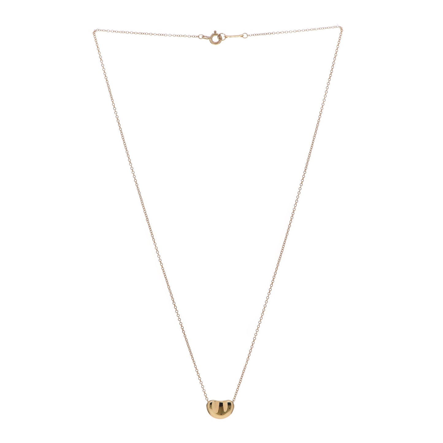 18K Yellow Gold 9mm Elsa Peretti Bean Pendant Necklace