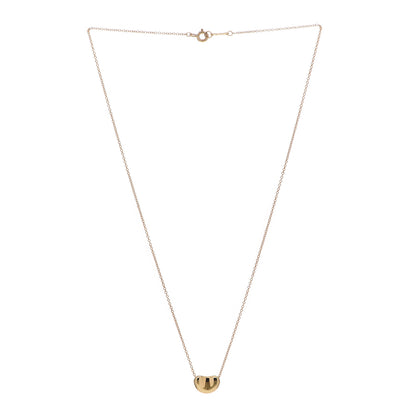 Tiffany 18K Yellow Gold 9mm Elsa Peretti Bean Pendant Necklace 3 of 6
