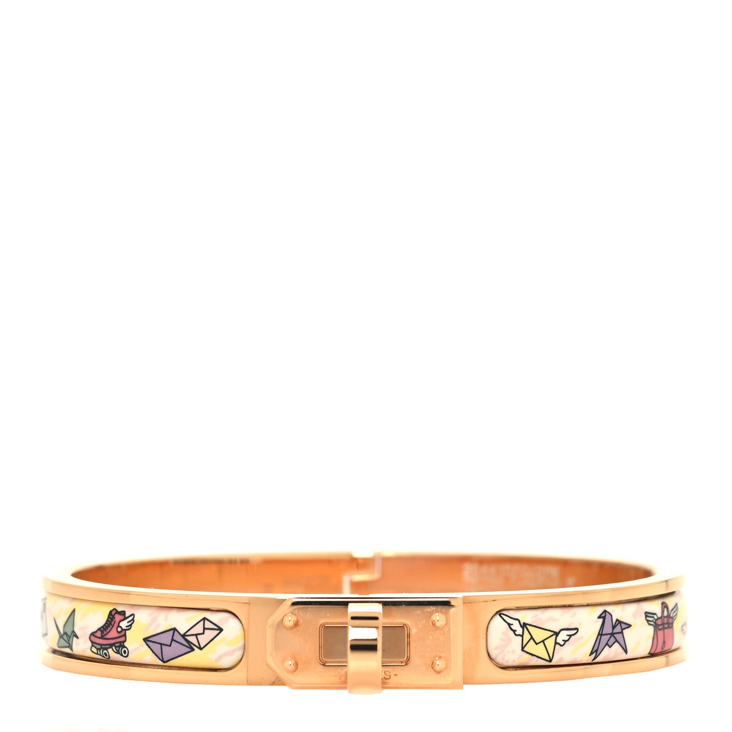 Hermes Enamel Printed Hermes Flagship Mini Clic Kelly Bracelet PM Jasmin 1 of 5