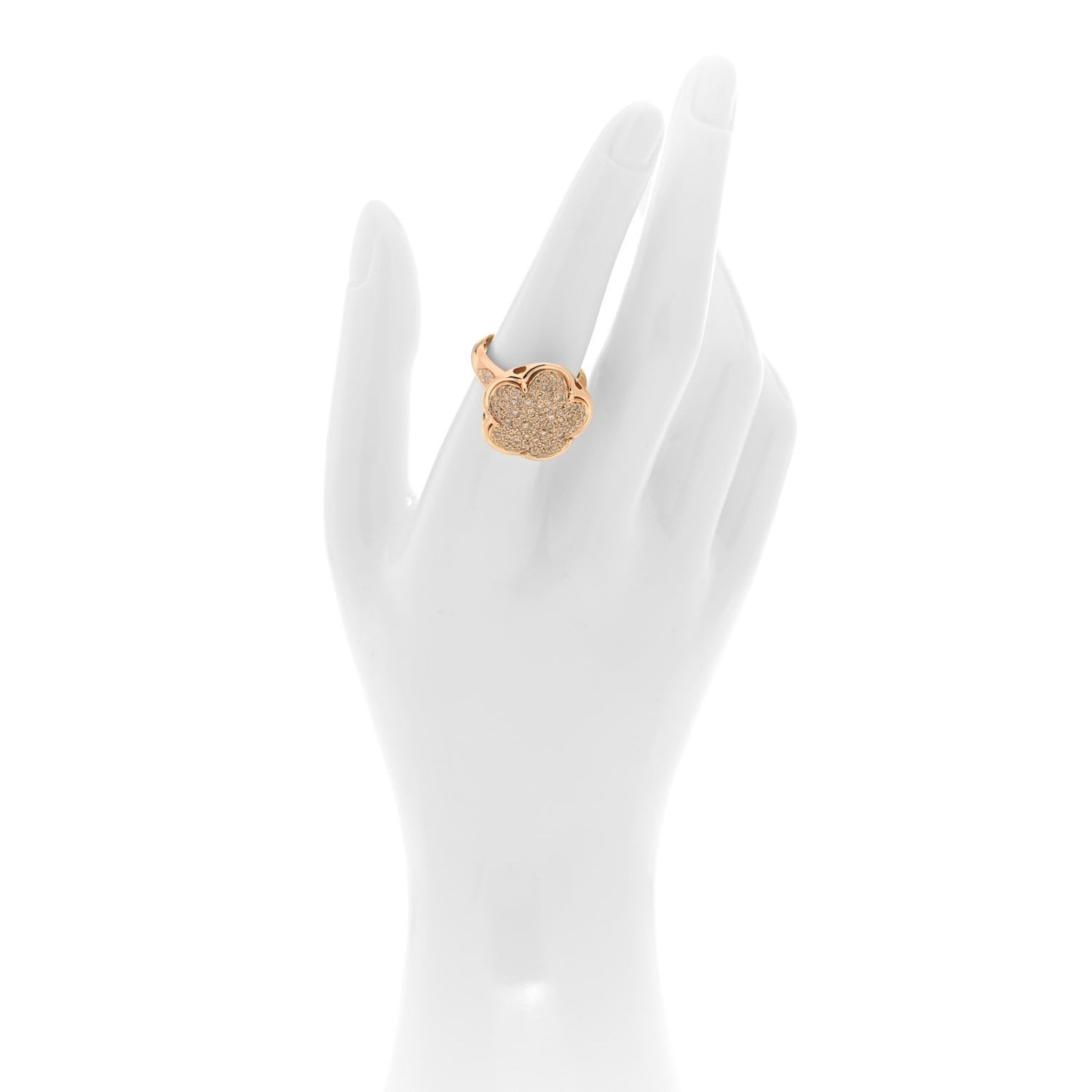 18K Rose Gold Champagne Diamond Bon Ton Ring 57 8