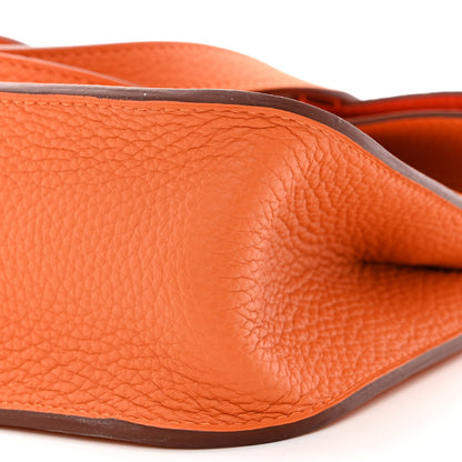 Hermes Taurillon Clemence Halzan 25 Orange Minium 10 of 11