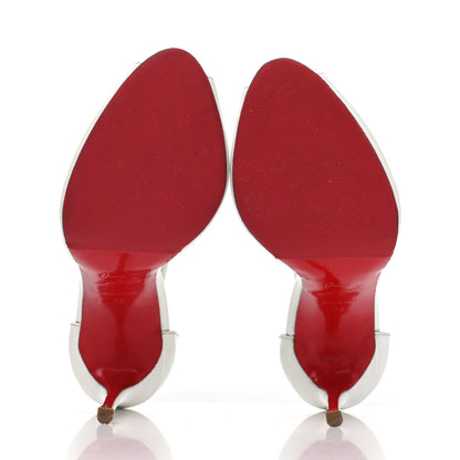 Christian Louboutin Patent Senora 100 Sandals 38 White 4 of 4