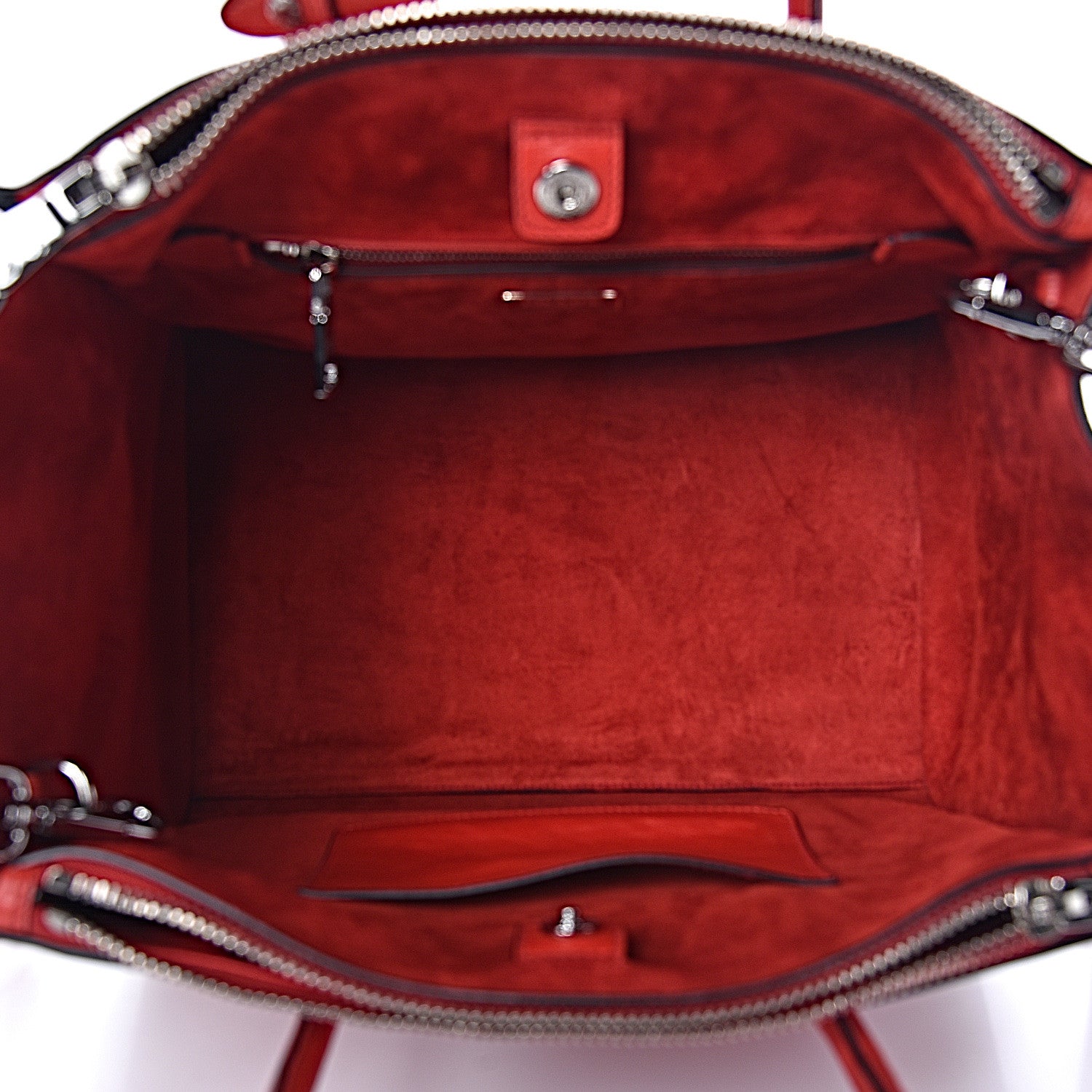 Prada Glace Calfskin Twin Pocket Tote Fuoco 6 of 11