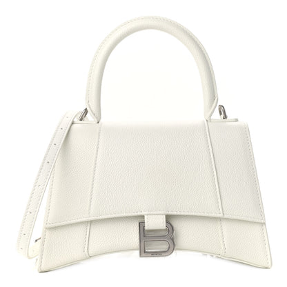 Balenciaga Grained Calfskin Small Hourglass Top Handle Bag White 1 of 9