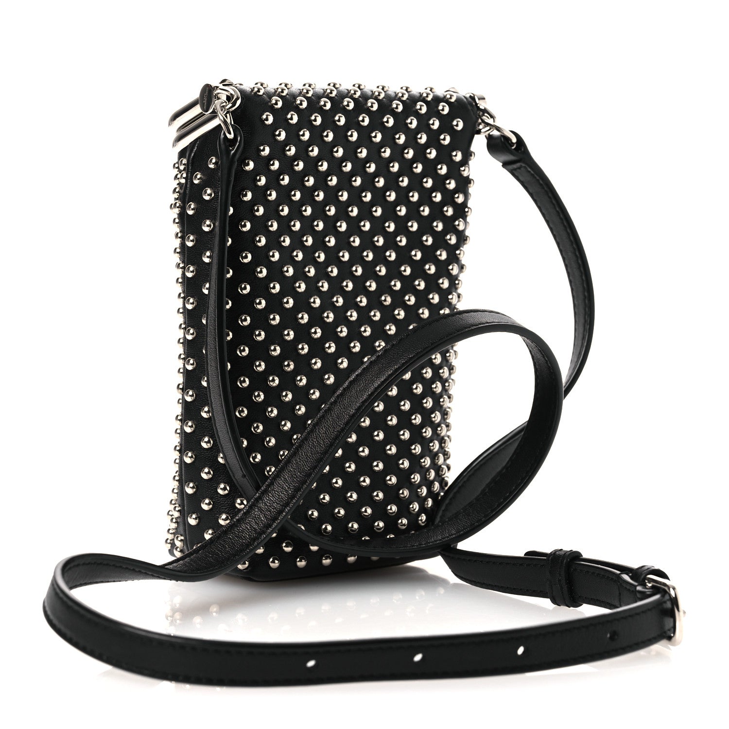 Saint Laurent Lambskin Studded Small Sac Charniere Black 3 of 11