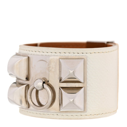 Hermes Epsom Collier De Chien CDC Bracelet S White 1 of 13
