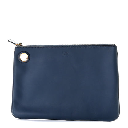 Fendi Vitello Century Opaco F is Fendi Tri-Color Triplette Pouch Set Fragola Black Blu Scuro 2 of 10