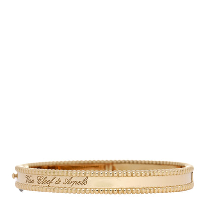 Van Cleef & Arpels 18K Yellow Gold Perlee Signature Bangle Bracelet M 2 of 3