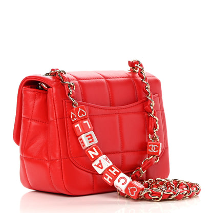 Chanel Lambskin Resin Crystal Square Quilted Monacoco Mini Flap Red 3 of 11