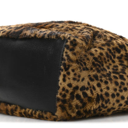Saint Laurent Pony Hair Nappa Leopard Print Le 5 A 7 Bea Tote Earth Black 10 of 11