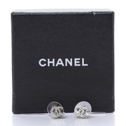 Chanel Crystal Timeless CC Earrings Silver 6 of 6