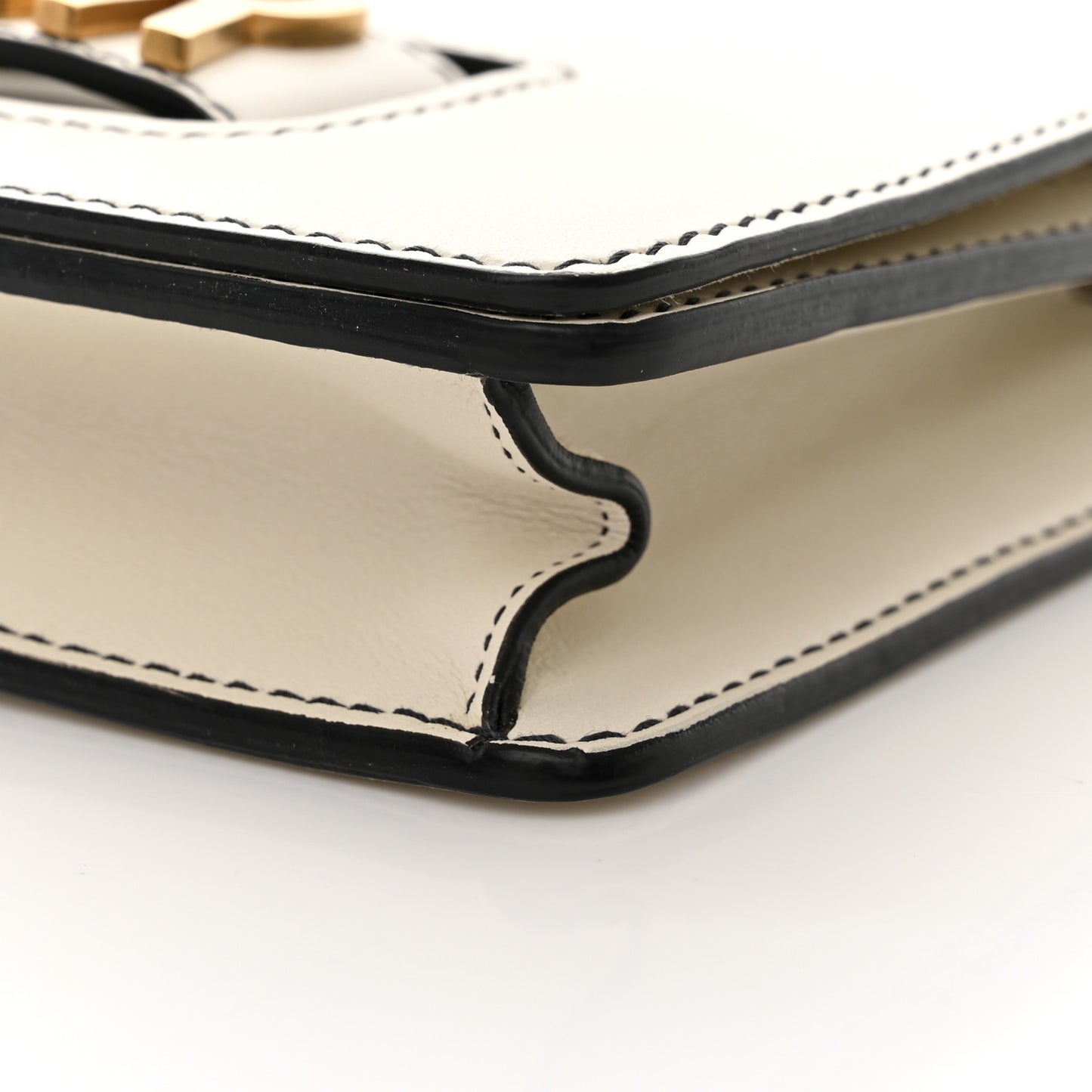 Calfskin J'Adior Chain Flap Bag Off White