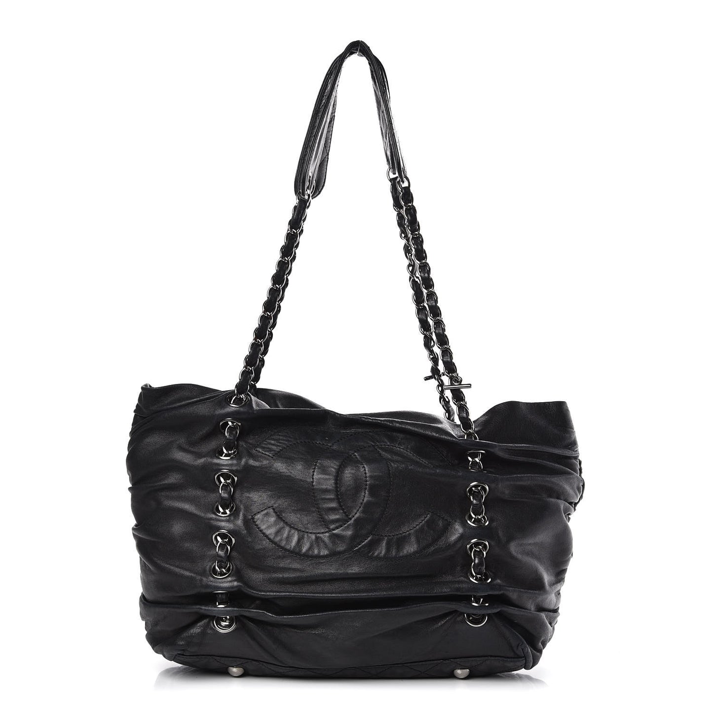 Lambskin Chain Shoulder Bag Black