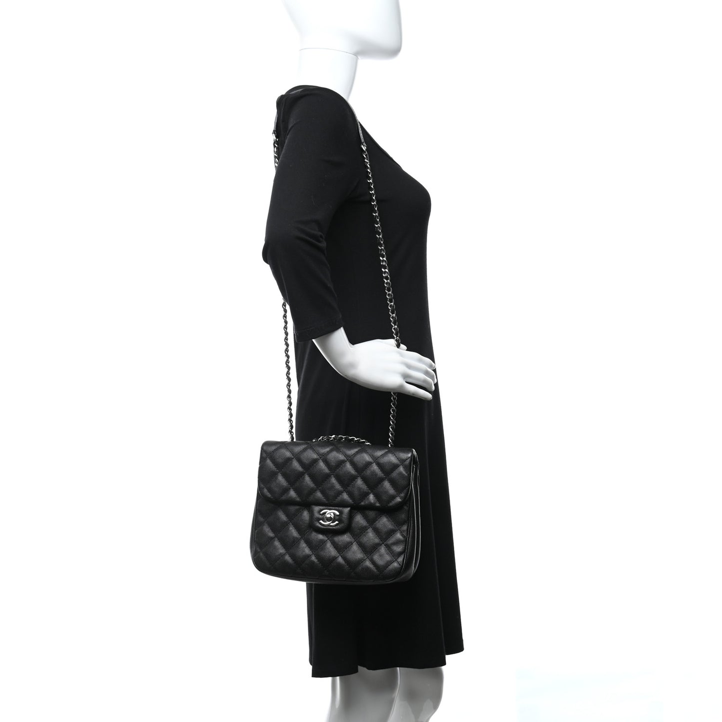 Caviar Quilted Medium Urban Companion Flap Black