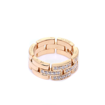 Cartier 18K Yellow Gold Diamond Maillon Panthere 3 Half Rows Paved Ring 54 6.75 5 of 6