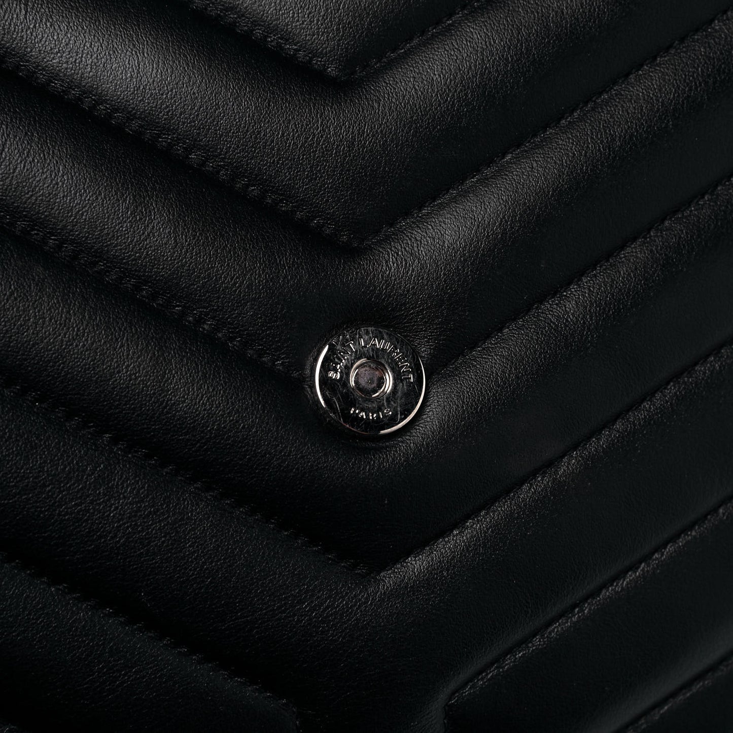 Calfskin Y Quilted Monogram Large Loulou Chain Satchel Black
