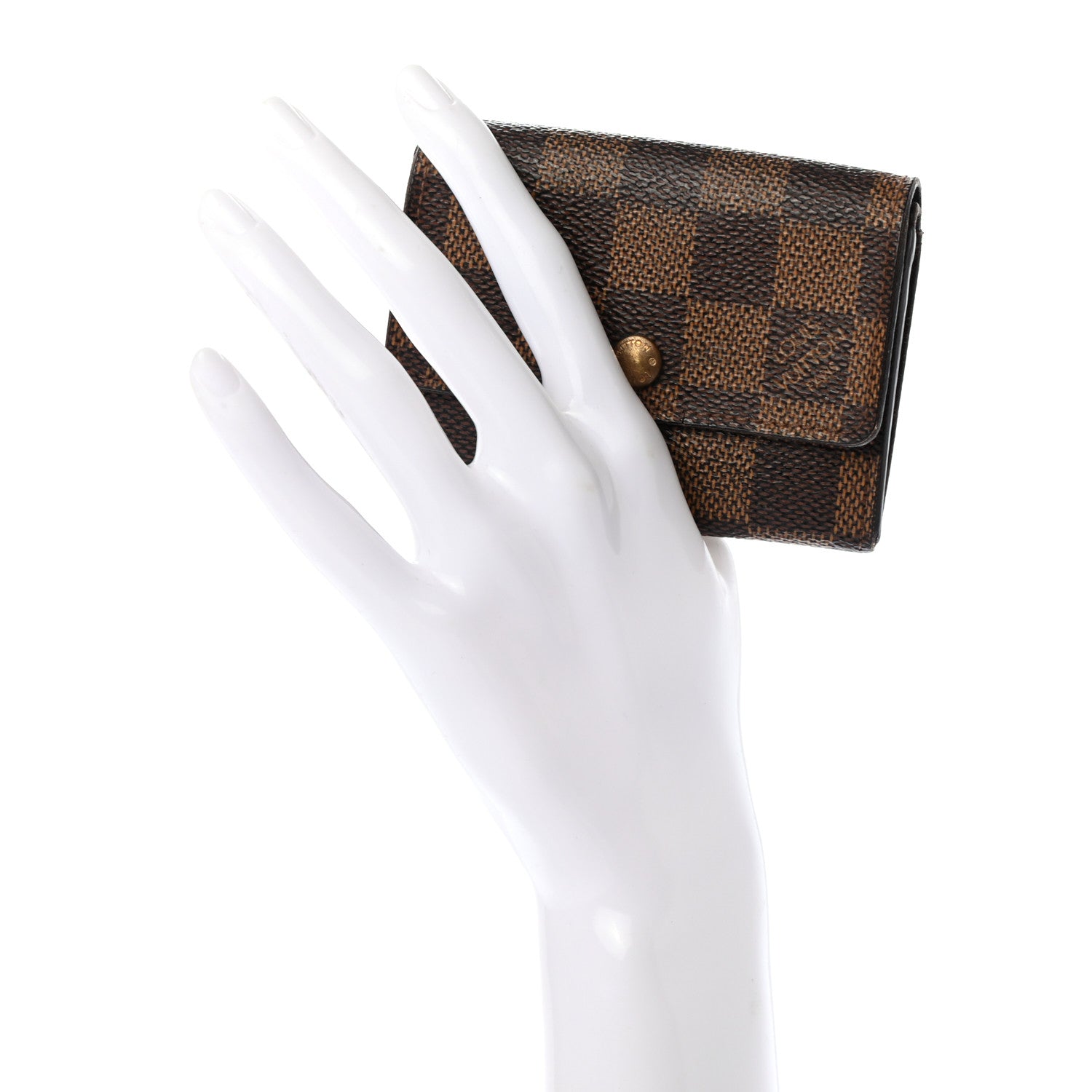 Louis Vuitton Damier Ebene Porte-Monnaie Plat Coin Purse 2 of 9