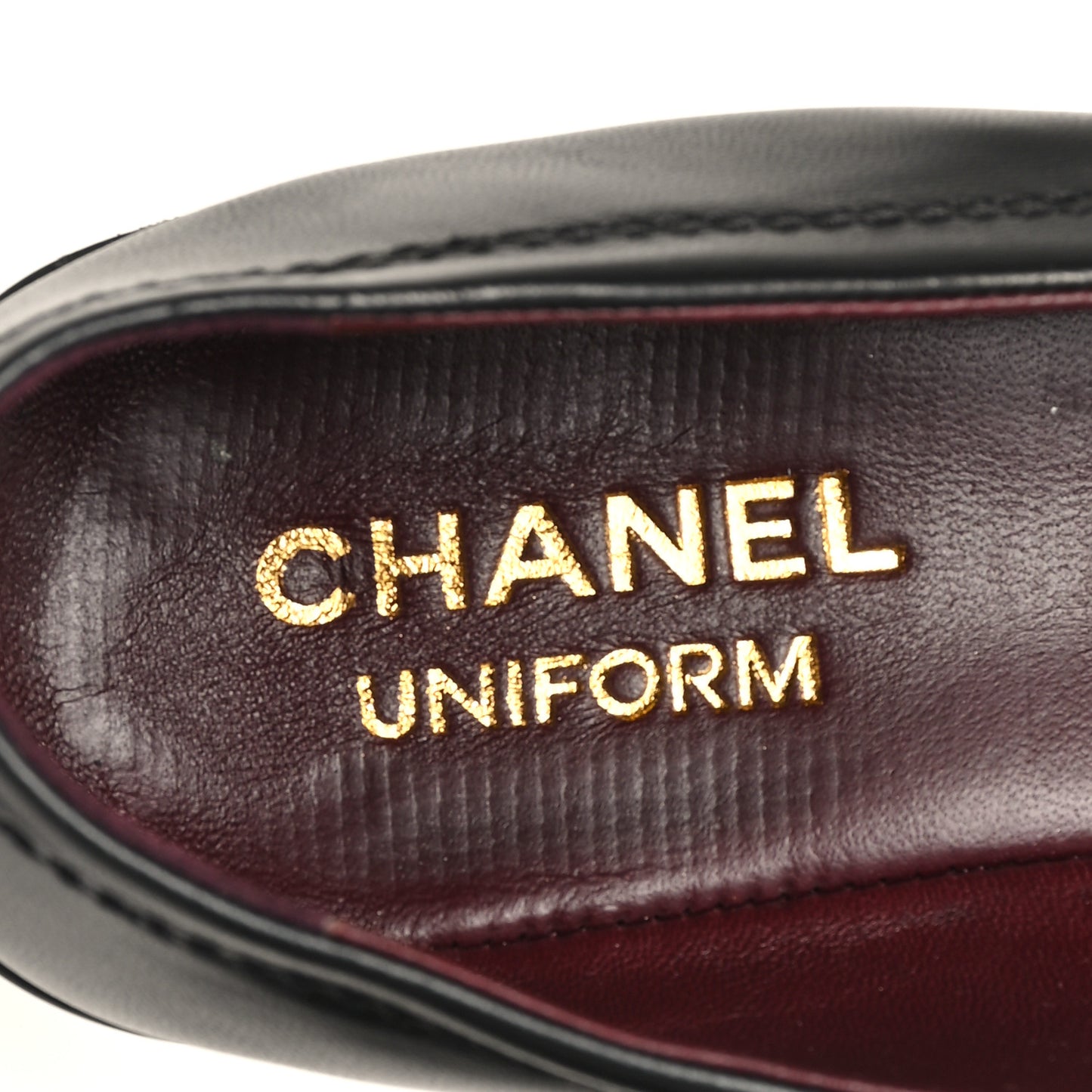 Lambskin Cap Toe CC Uniform Ballerina Flats 39 Black