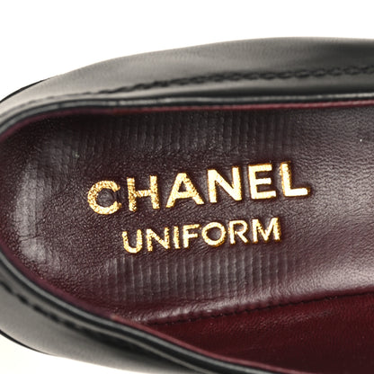 Chanel Lambskin Cap Toe CC Uniform Ballerina Flats 39 Black 8 of 10