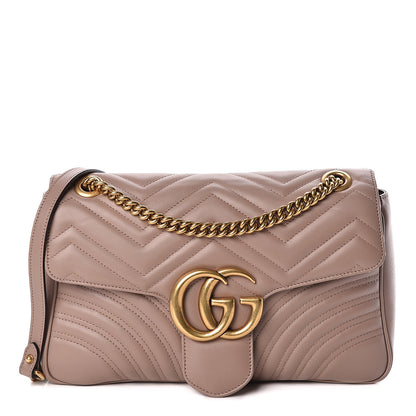 Gucci Calfskin Matelasse Medium GG Marmont Shoulder Bag Porcelain Rose 1 of 11