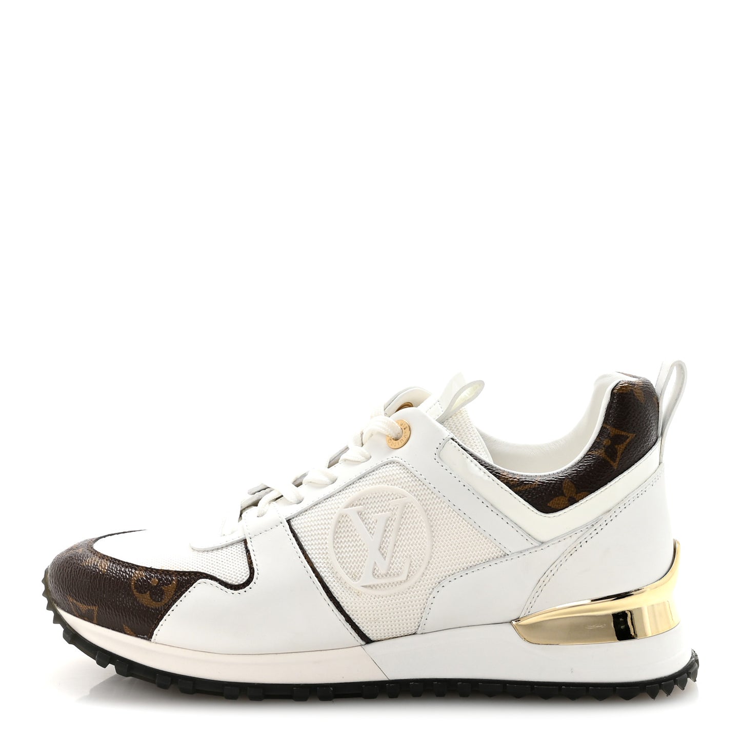 Calfskin Monogram Run Away Sneakers 39 White