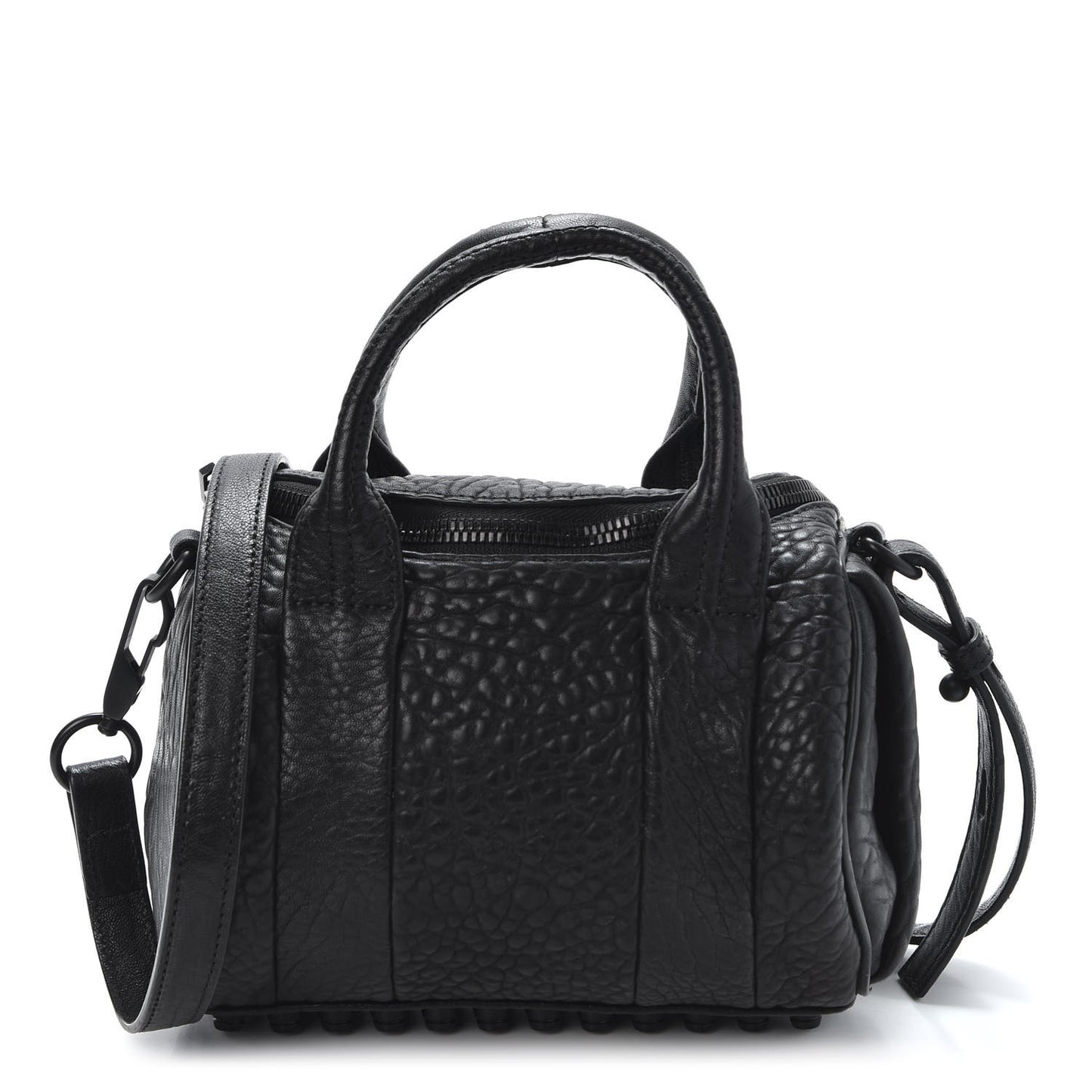 Pebbled Lambskin Mini Rockie Black Matte Black Hardware
