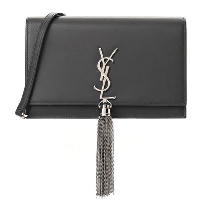 Saint Laurent Smooth Calfskin Classic Monogram Kate Tassel Chain Wallet Asphalt 1 of 9